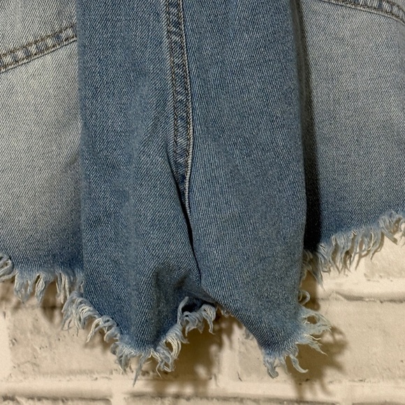 SHEIN Blue Distressed elastic waist Jean Shorts, 4XL - Picture 8 of 9